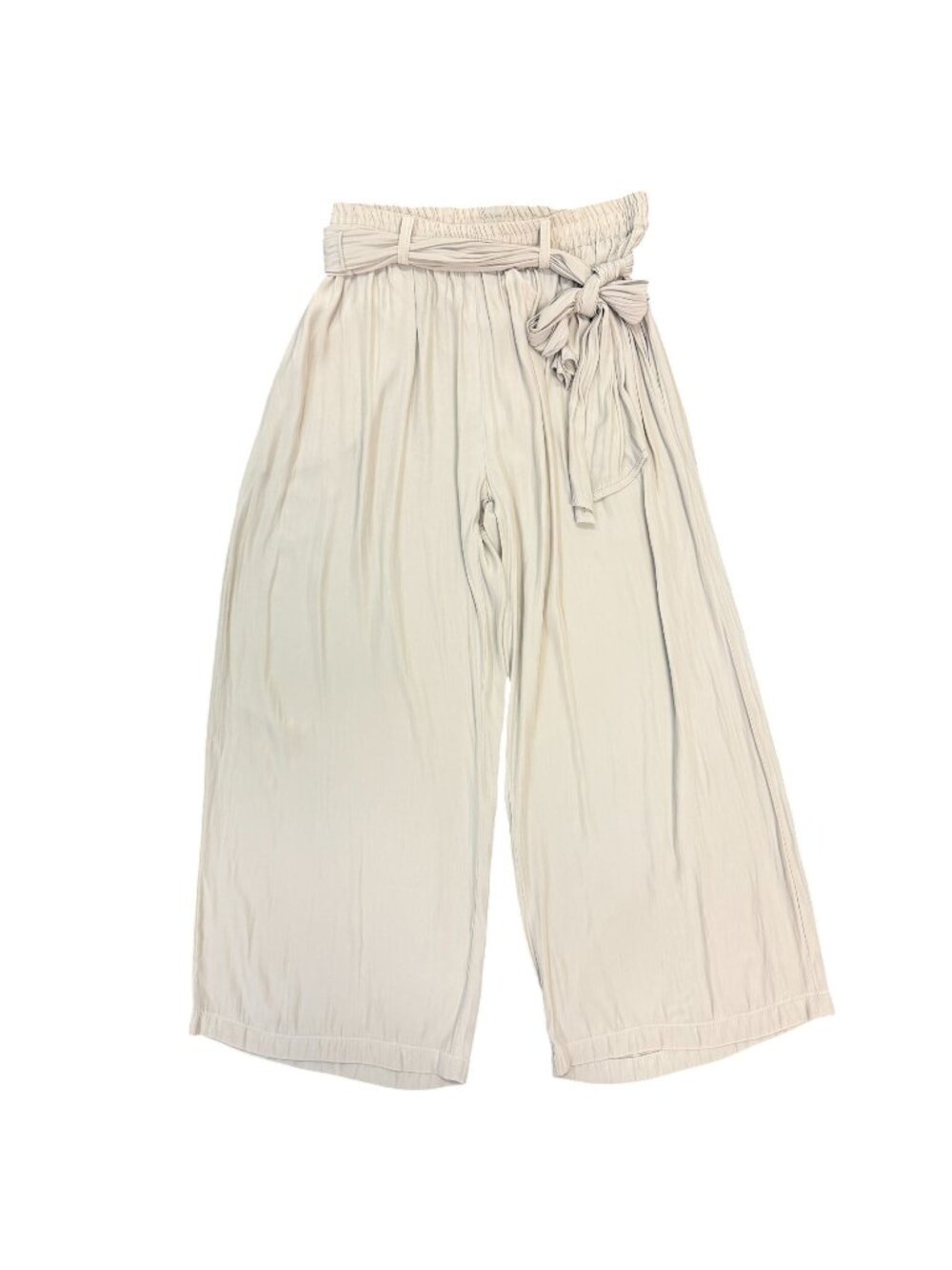 Mela Purdie Tan Wide-Leg Pants W/ Elastic Waist & Tie Belt Size S